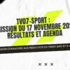 TV07-Sport : Émission du 17 Novembre 2022 – Résultats et Agenda